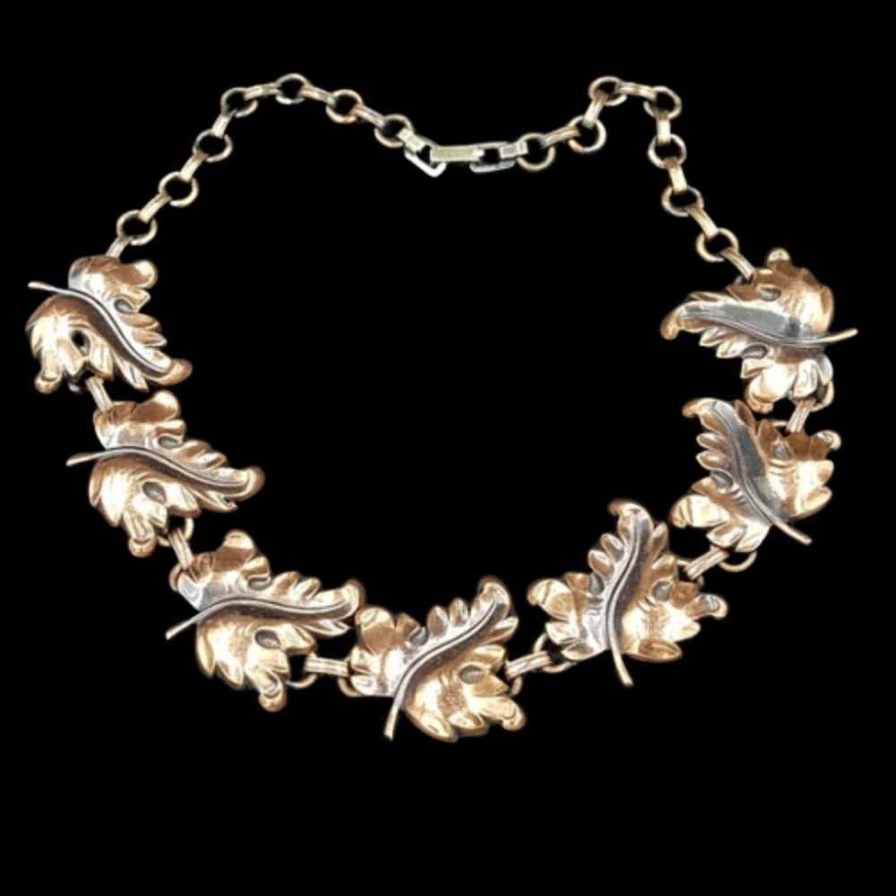 Vintage Copper Leaf Necklace